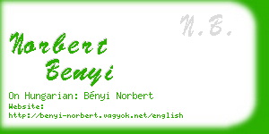 norbert benyi business card