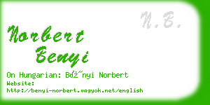 norbert benyi business card